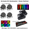 Arriendo Kit de Iluminación Led + Humo Vertical RGB DMX